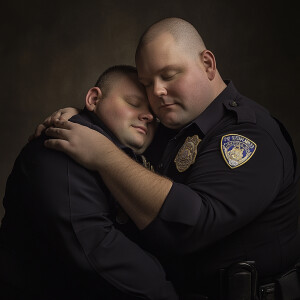 Lifesize digital photography portrait of a best romantic buddies...