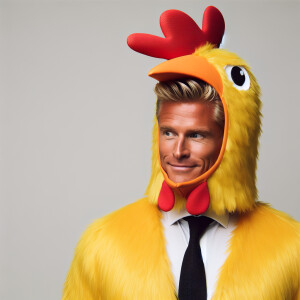 Donald Trump dresses as a chicken