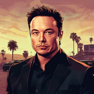 generte elon musk in GTA style