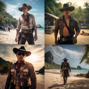 Sheriff form Wild West goes from beach to the ocean in Thailand