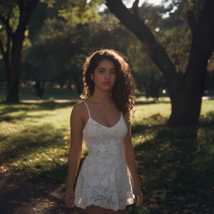 Photo of fair skinned young brunette latina woman with petite fr...