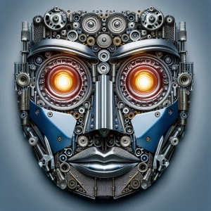 Create an image of a face where every feature is made up of vari...