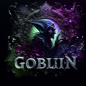 image featuring the word 'Goblin' with a silhouette of a goblin...