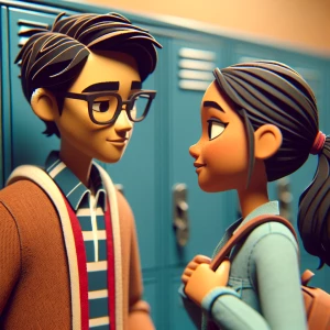 dos adolecentes hablando cara a cara en la escuela