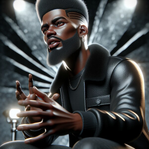 3-D image of a handsome African-American male who has a hi top f...