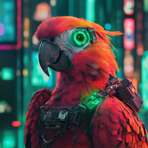 cyberpunk parrot