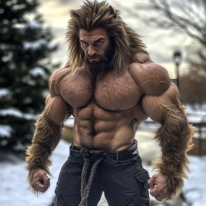 Lycan hairymuscles showing off full body col view