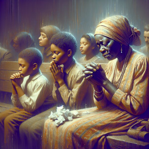 A powerful and emotional 3D render airbrush of an African Americ...