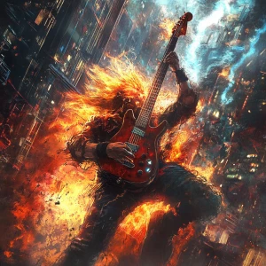 Metal Music Album Cover, Metal, Realistic, Energetic