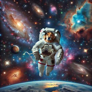 Un perro en el espacio exterior