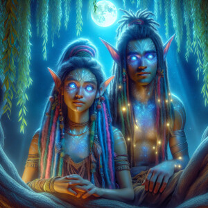 hyper realistic quantum energy cute young glowing glittery male...