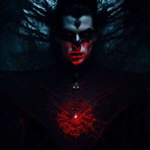 Create an image of a fearsome vampire lord exuding an aura of te...