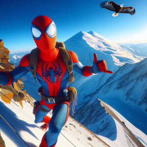 Spider-Man conquering Mount Elbrus
