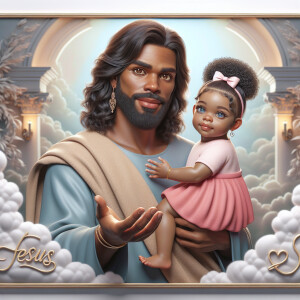 Create a 3D realistic artwork featuring the phrase 'Jesus Saves'...