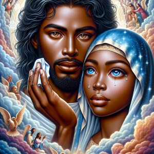 Ensure that the image distinctly represents both Jesus Christ an...