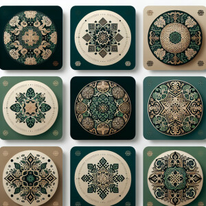 round covers for those highlights on Instagram. in green and bei...