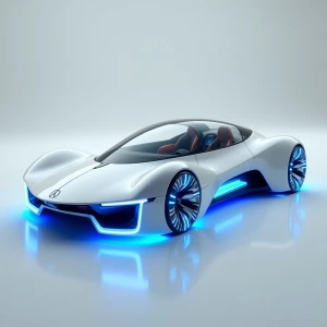 A stunning futuristic vehicle embodies sleek design and advanced...