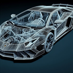 Create a Lamborghini ghost like elegant sharp fast