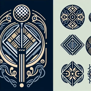 "Design an Art Deco-inspired logo for 'Clean Swing,' a premium b...