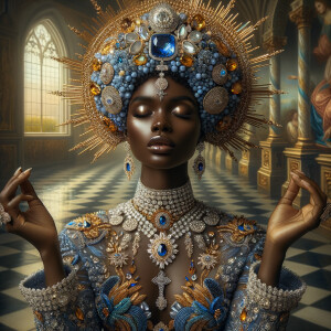 Create an illustration that embodies spirituality and a deep con...