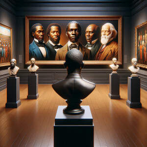 Design a close-up, detailed 3D view inside an African-American m...