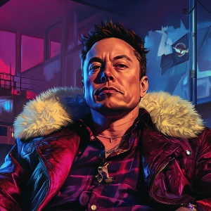 Elon Musk in GTA art style — — highly detailed character portra...