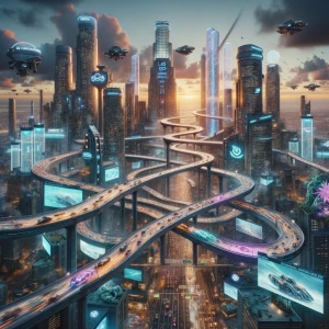 /imagine A dystopian Los Angeles transformed into a futuristic r...