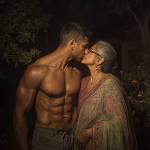 Hyperrealism painting.a muscular sweaty indian  man  standing in...