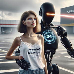 Photorealistic. A stunning 24-year-old woman dances with a black...