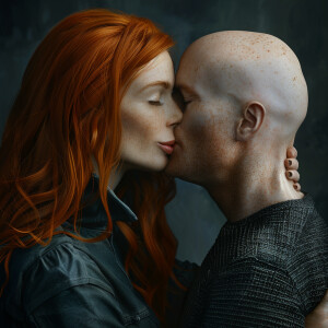 Photorealistic image. High resolution. Light ginger haired femal...