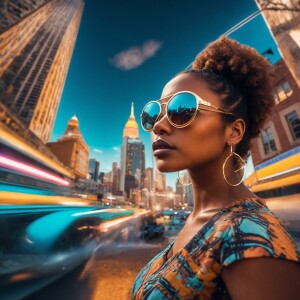 Create an 8k resolution image using a fish-eye lens distortion t...