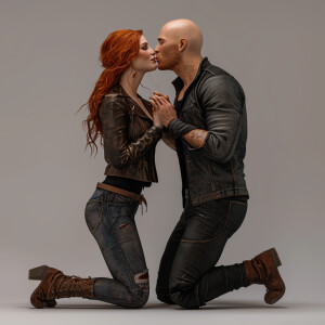 A photorealistic high resolution image. Light ginger haired fema...