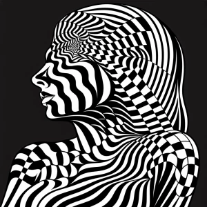 Create the side profile of a natural very sexy woman from head t...