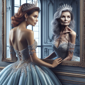create a full body photo of a Beauty Queen with burnette hair, w...