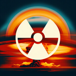 Nuclear explosion and radiation sign