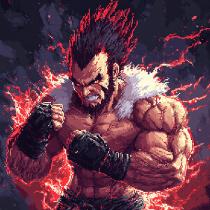 tekken game, pixel style