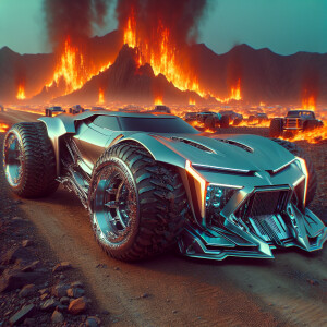 an image of a 2024 mustang  featuring in the style of liquid met...