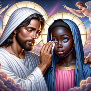 Ensure that the image distinctly represents both Jesus Christ an...