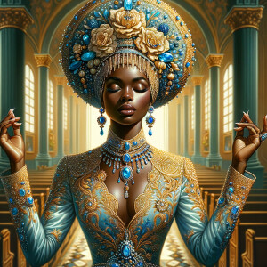Create an illustration that embodies spirituality and a deep con...