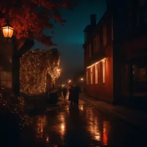 "Depict a breathtakingly beautiful evening at the beginning of D...