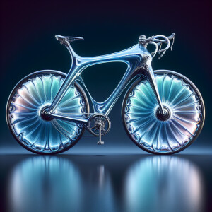 Create bycicle with style of future, some add liquid elements