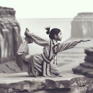 A HD photo of a Native American girl wearing a traditional loinc...