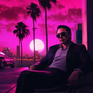 Elon Musk,elon chilling and vibing, GTA style