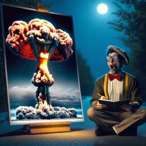 **Adam Bomb** - A Garbage Pail Kid with a mushroom cloud explosi...
