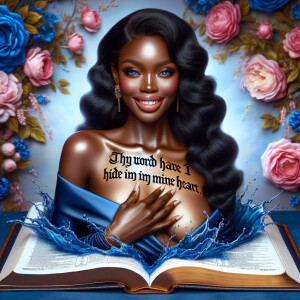 Create an image of an ultra-light-skinned African-American woman...