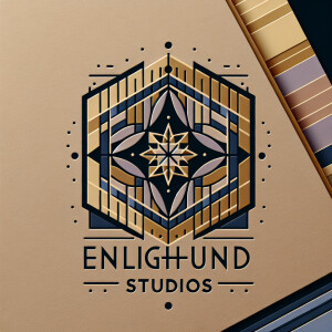 Create a sophisticated monogram logo for 'Enlightuned Studios' t...