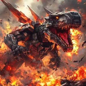 Generate an image depicting Grimlock from the Transformers serie...