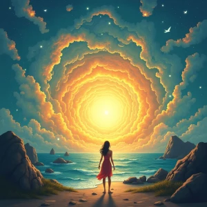 Create an interactive image illustrating life as a wonderful jou...