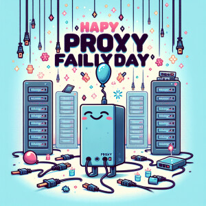 "Craft an elegantly humorous greeting card for 'Happy Proxy Fail...