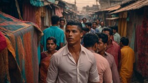 Christano Ronaldo in Indian street.
